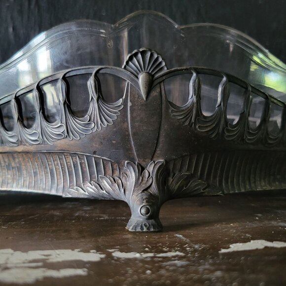 Antique Silverplate Art Nouveau Jardinière w/Glass Insert, WMF c.1900-1910 *Read - Picture 2 of 16
